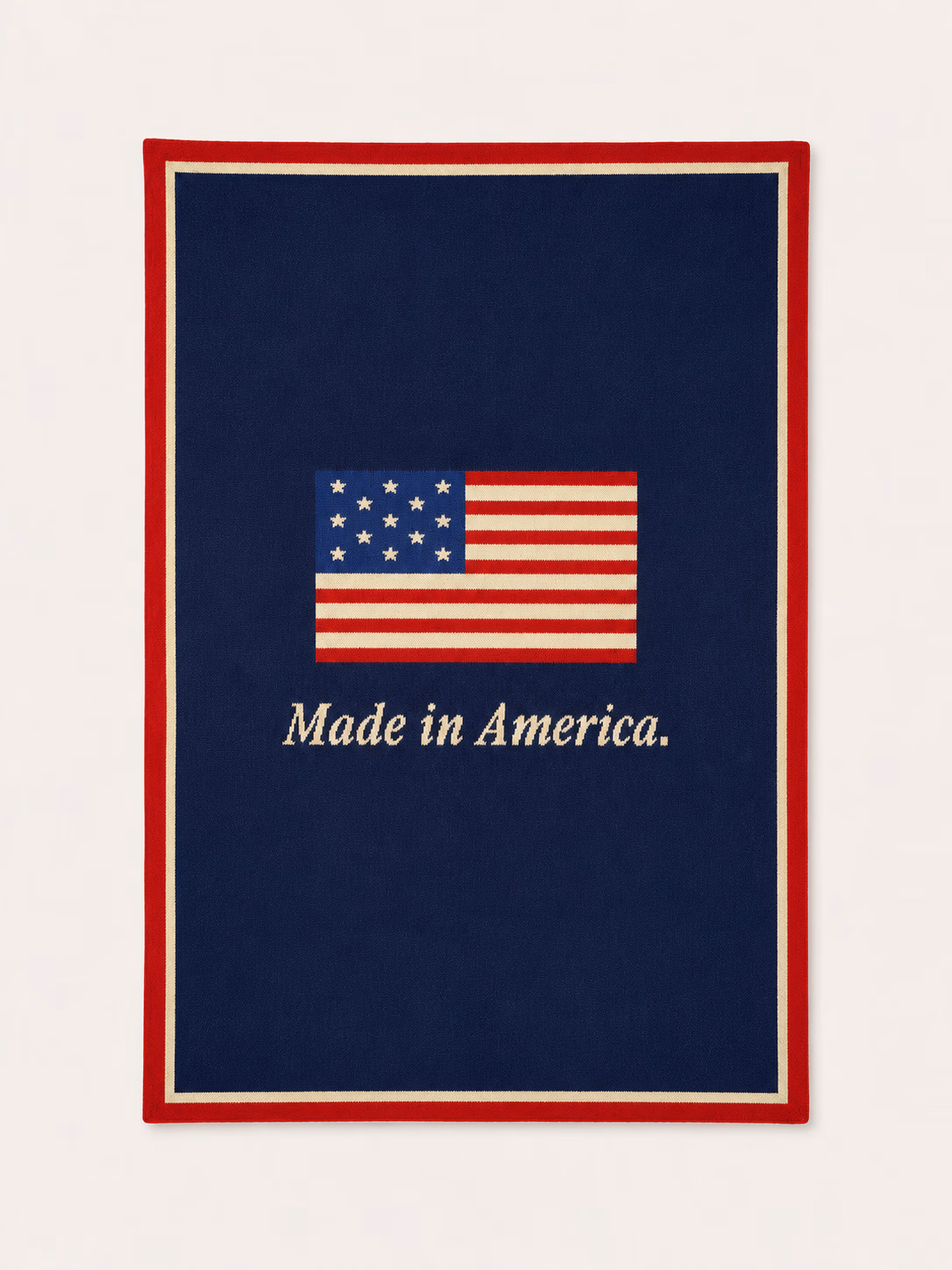 The Made in America Throw shown flat, full design visible